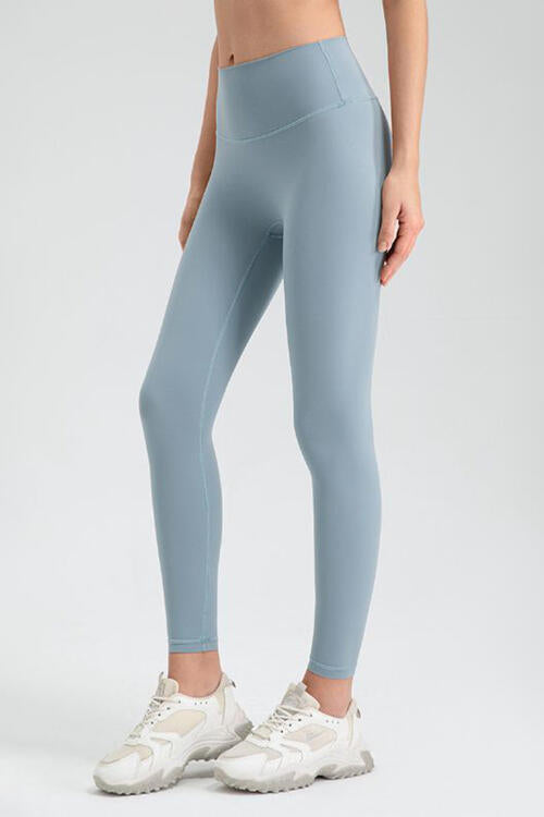 Basic Style High-Stretch Wide Waistband Sport Leggings