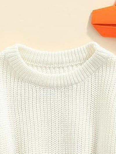 LITTLE GIRLS Round Neck Long Sleeve Sweater SZ 0M-4Y