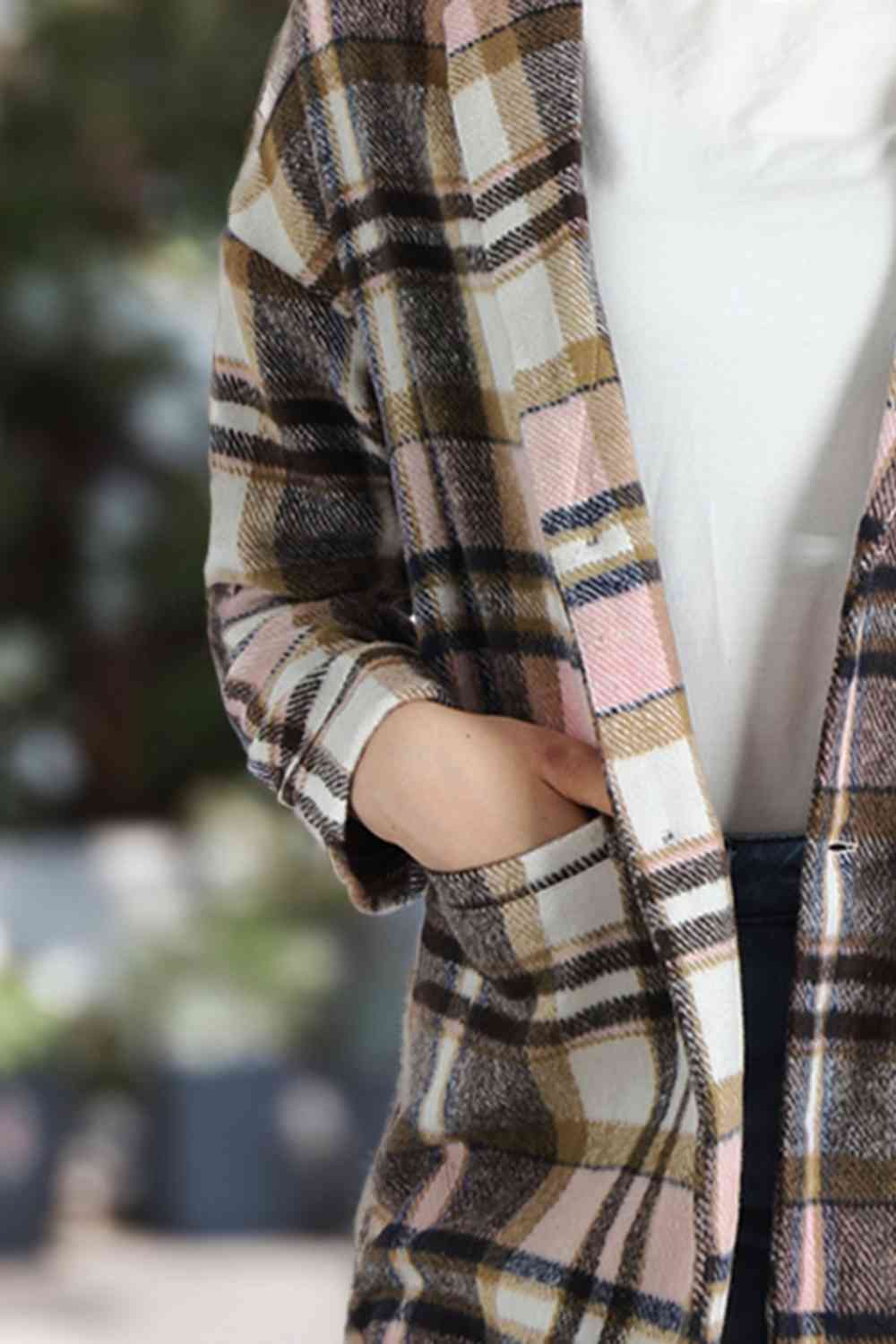 Hannah Plaid Longline Jacket with Pockets