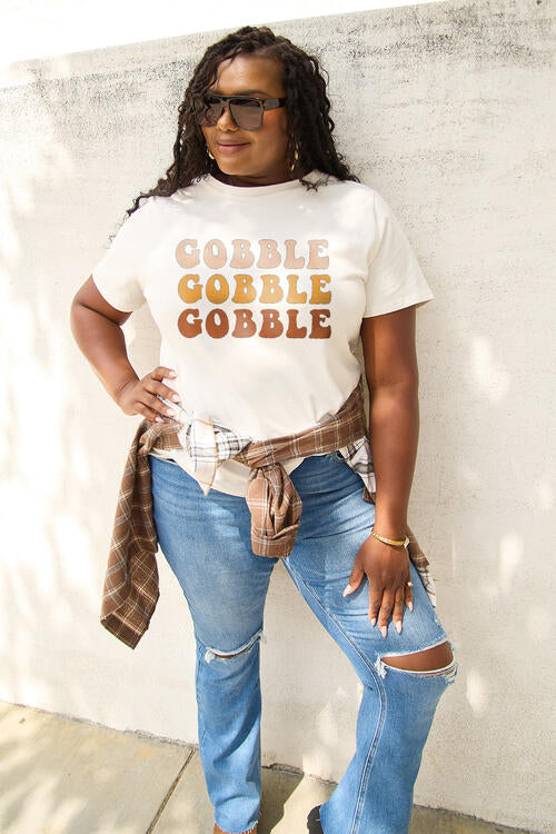 Simply Love Thanksgiving Full Size GOBBLE Short Sleeve T-Shirt