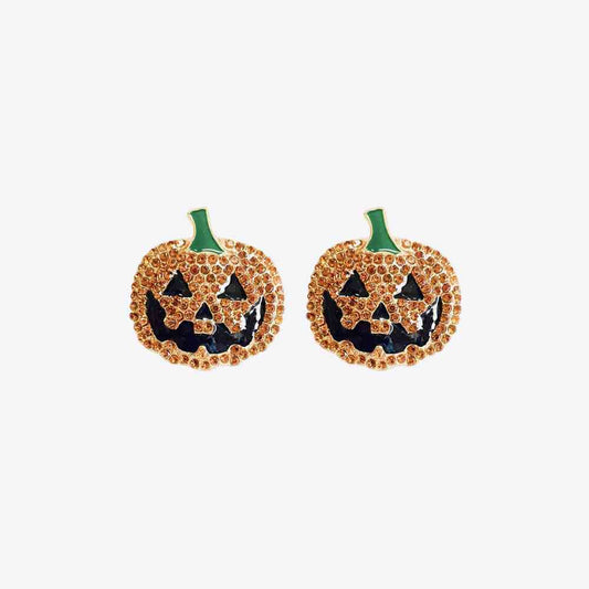 Halloween Demon Pumpkin Rhinestone Alloy Earrings