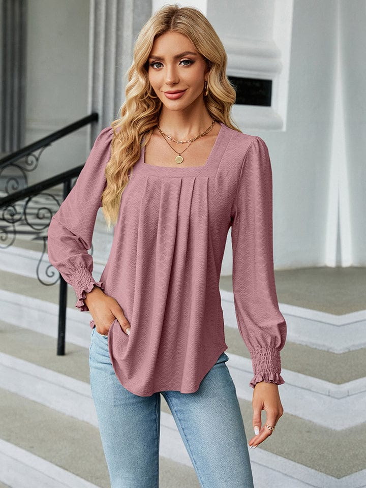 Full Size Square Neck Puff Sleeve Blouse