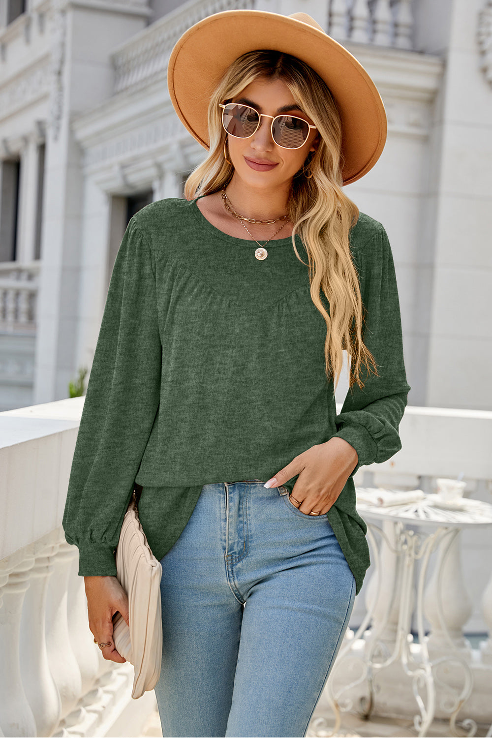 Full Size Round Neck Long Sleeve Top