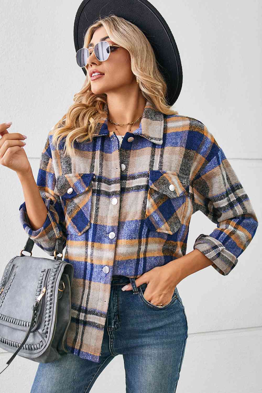 Collared Plaid Shacket