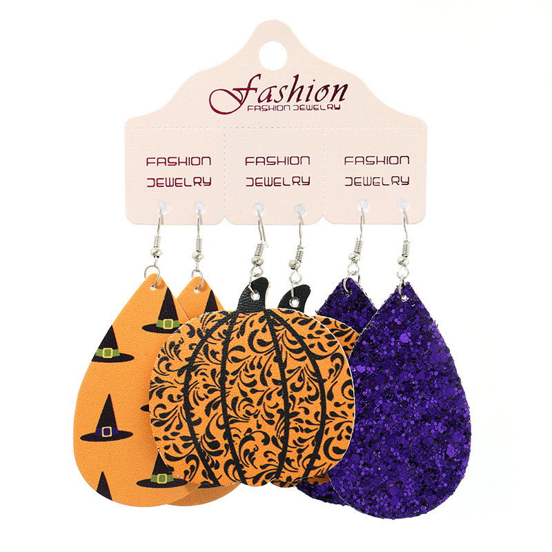 Halloween Teardrop Shape Halloween Theme Dangle Earrings