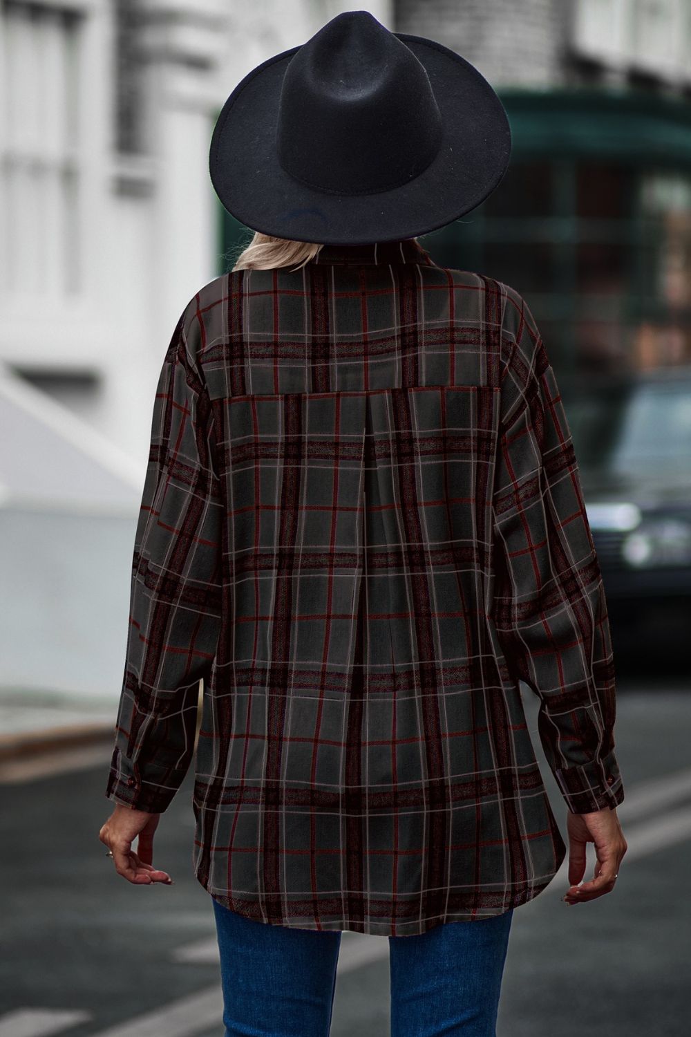 Full Size Plaid Long Sleeve Shirt