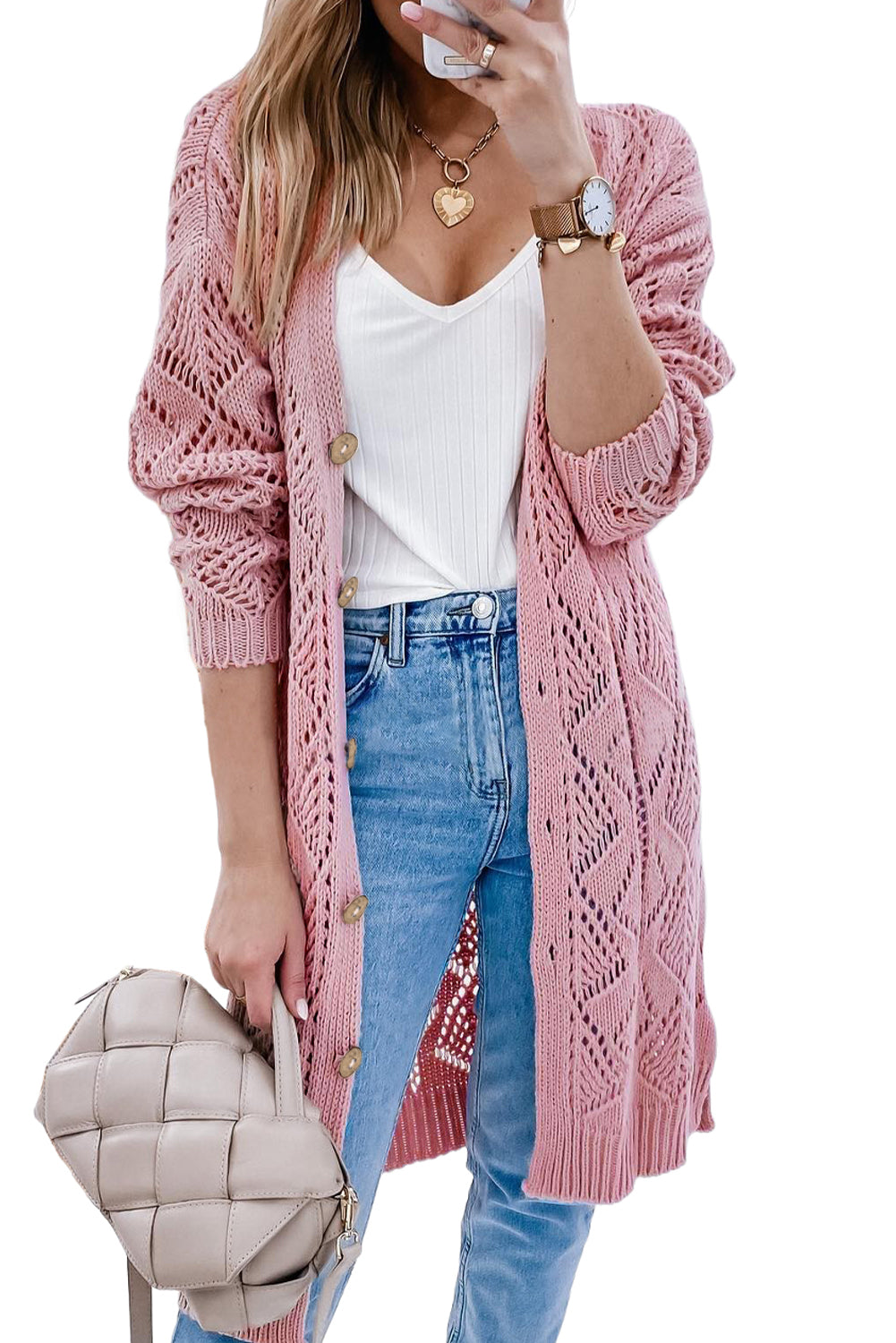 Full Size V-Neck Long Sleeve Cardigan