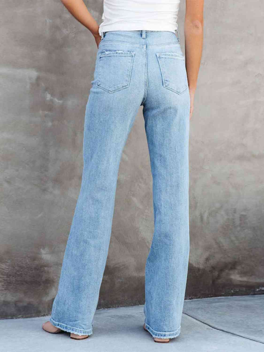 Misty Blue Full Size Washed Straight Leg Jeans
