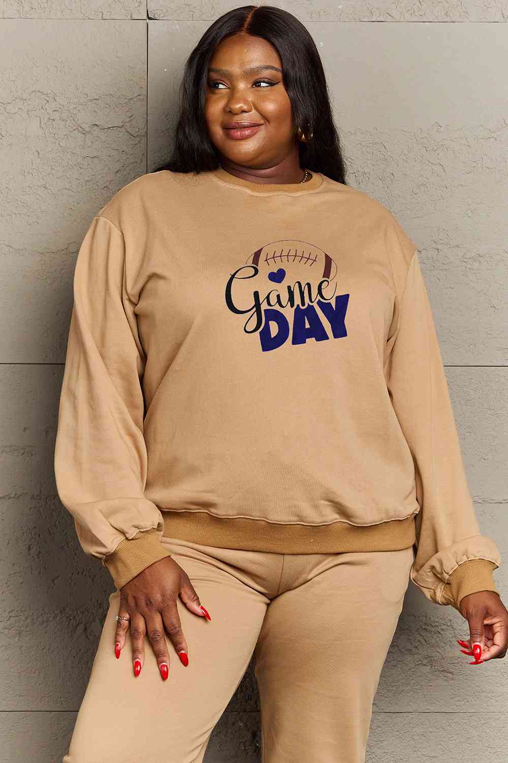 Simply Love Full Size Drop Shoulder GAME DAY Graphic Sweatshirt