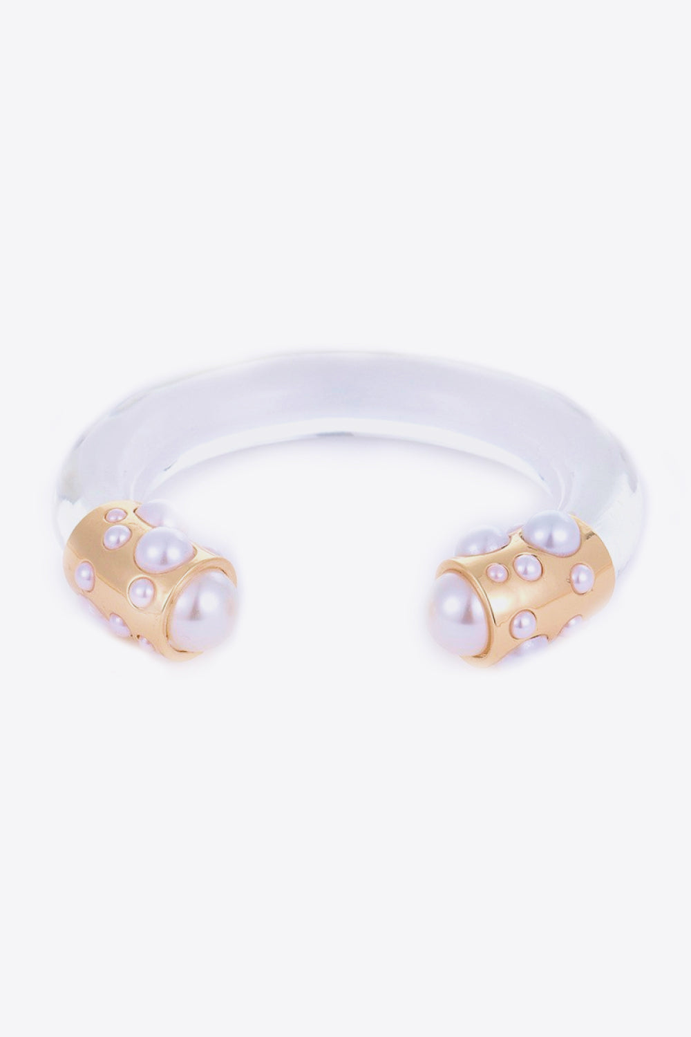 Women's Inlaid Pearl Open Bracelet