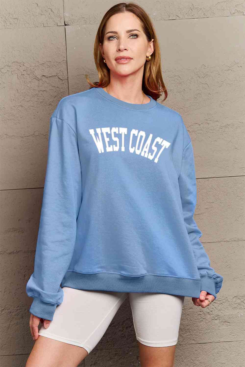 Simply Love Full Size WEST COAST Graphic Long Sleeve Sweatshirt