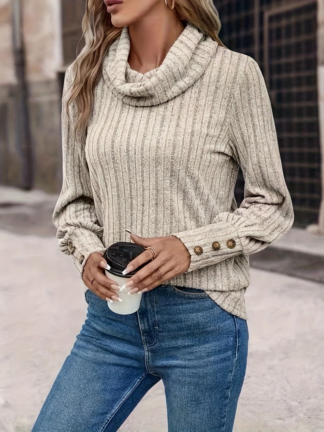 Turtleneck Long Sleeve T-Shirt