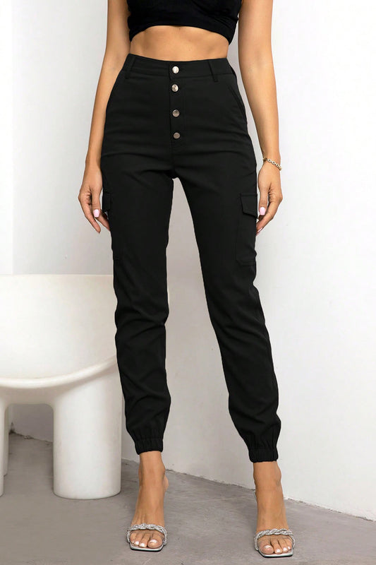 Black or Tan Button Fly Cargo Pants