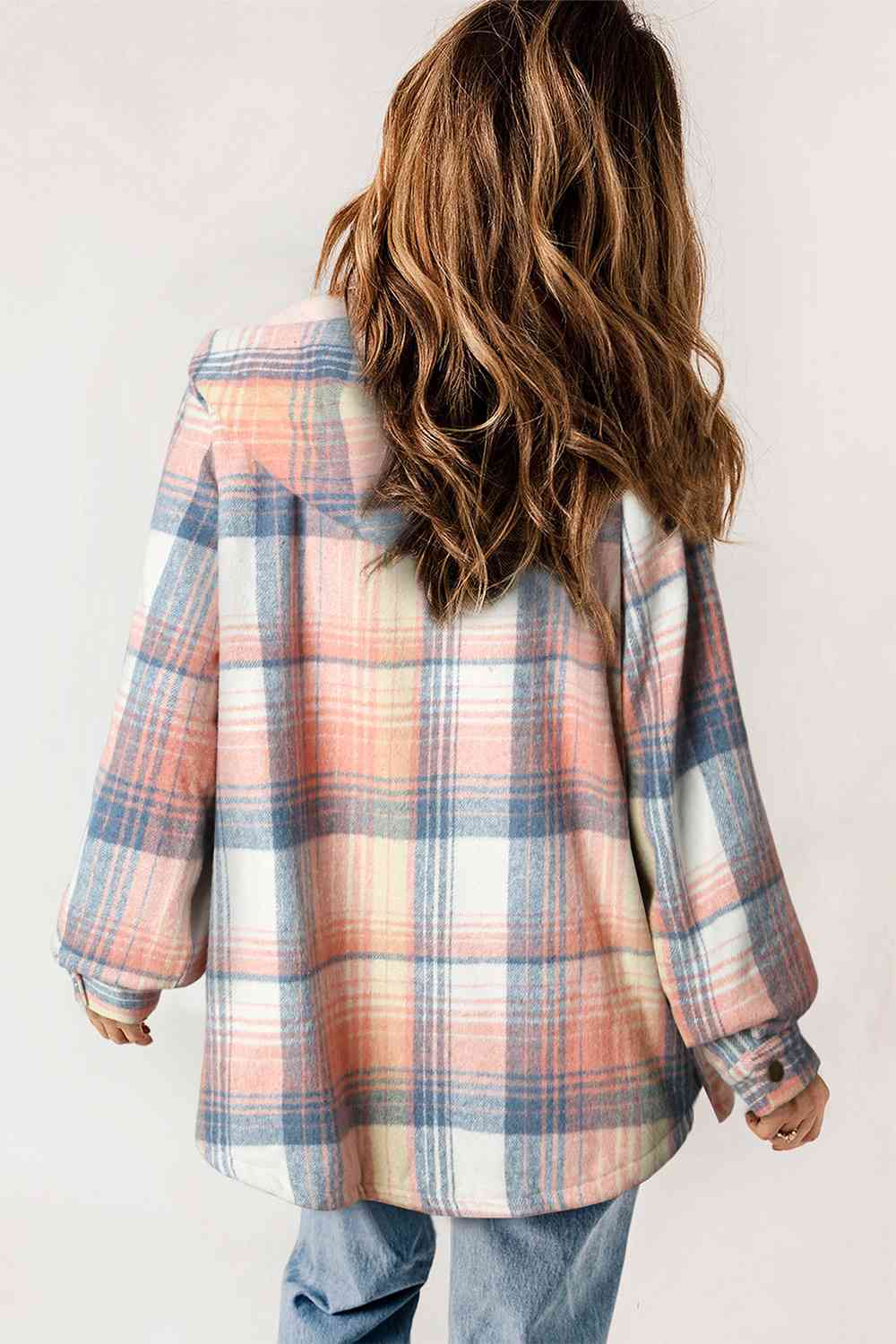 FashionToFigureTrends Plaid Snap Down Hooded Jacket