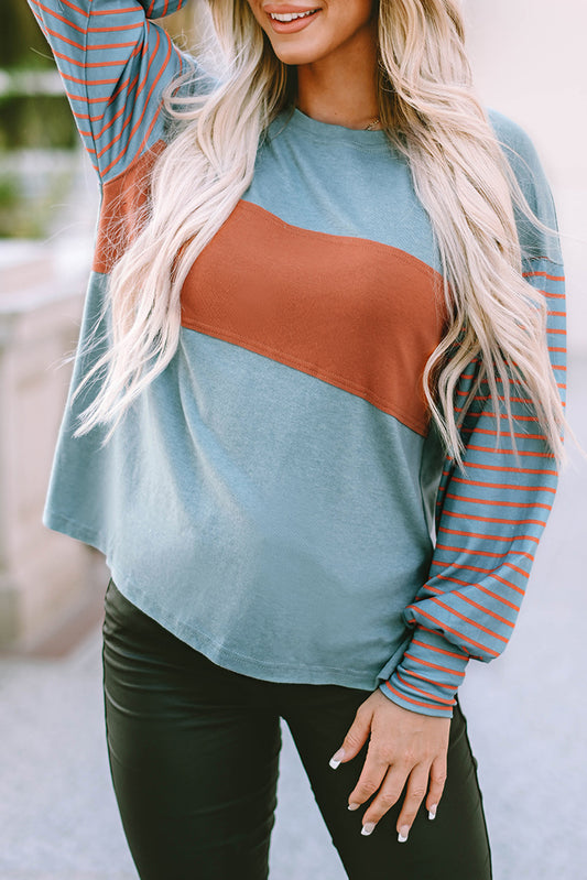 Full Size Striped Round Neck Long Sleeve T-Shirt