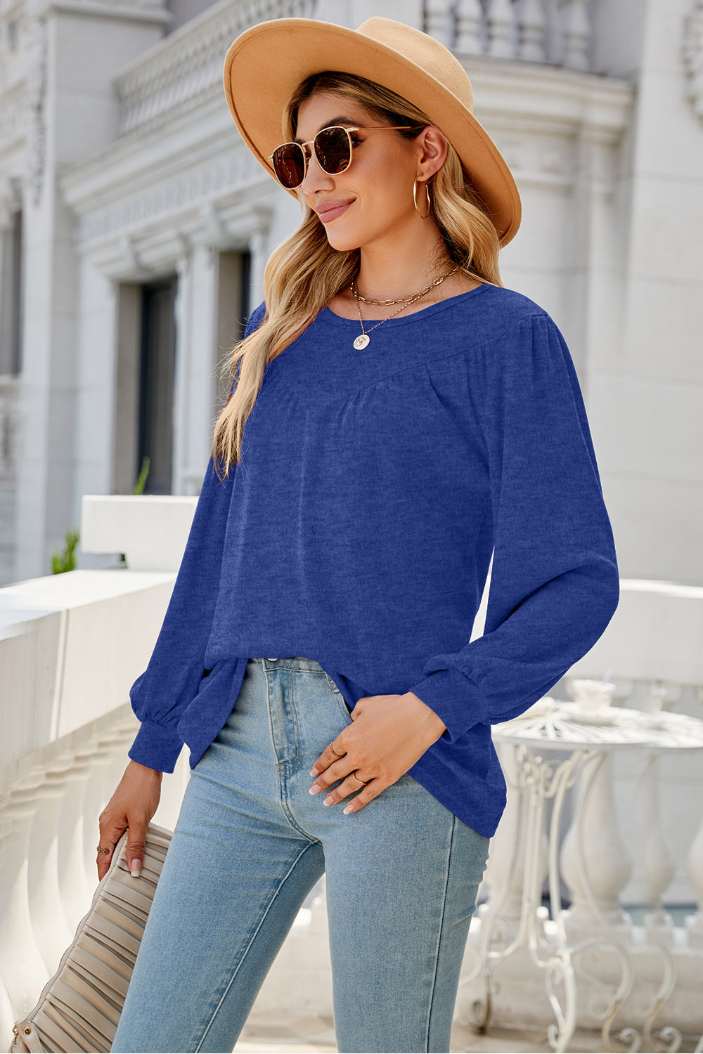 Full Size Round Neck Long Sleeve Top