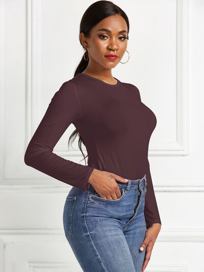 Women's Ava Round Neck Long Sleeve Bodysuit