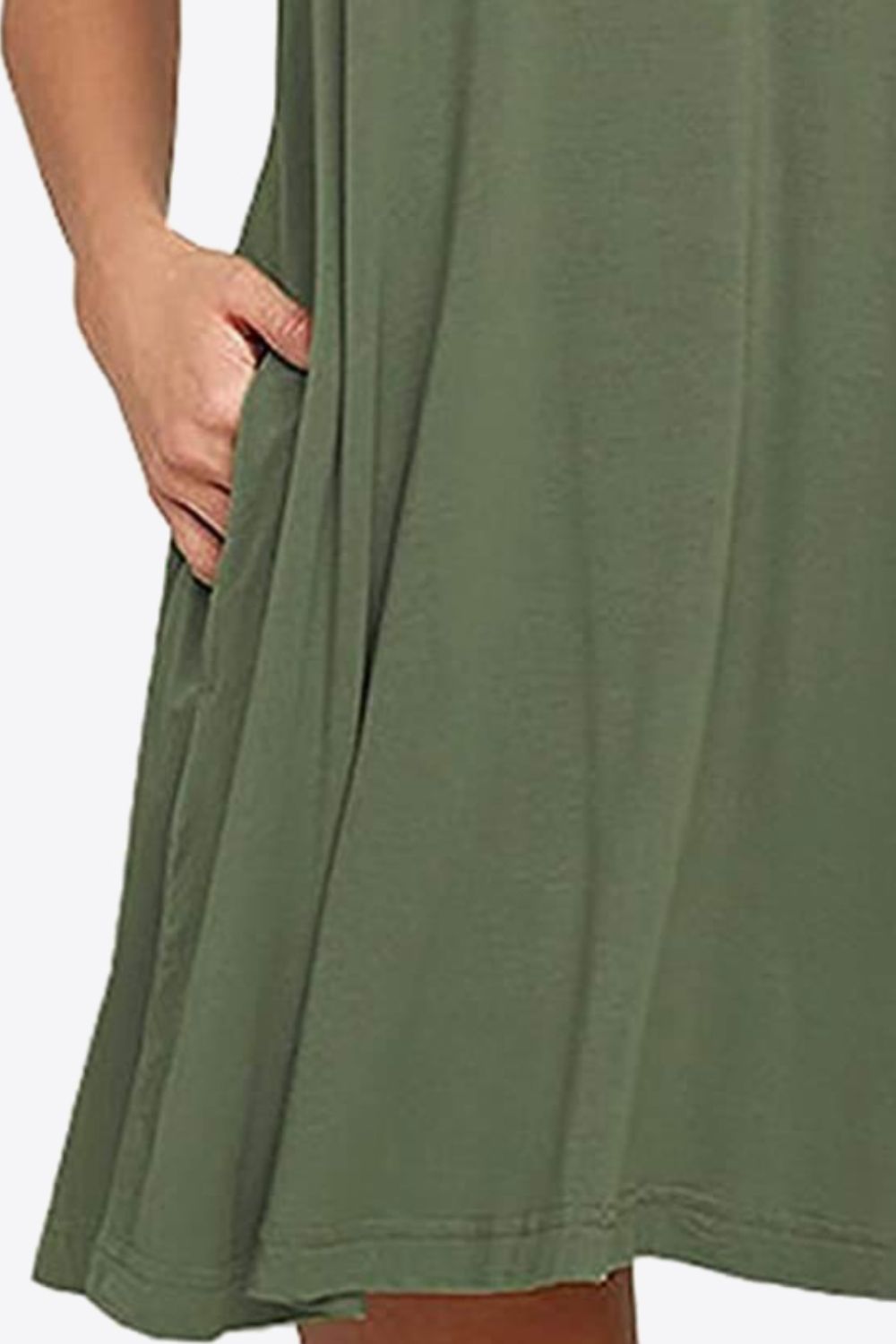 Women's Full Size Round Neck Sleeveless Dress with Pockets
