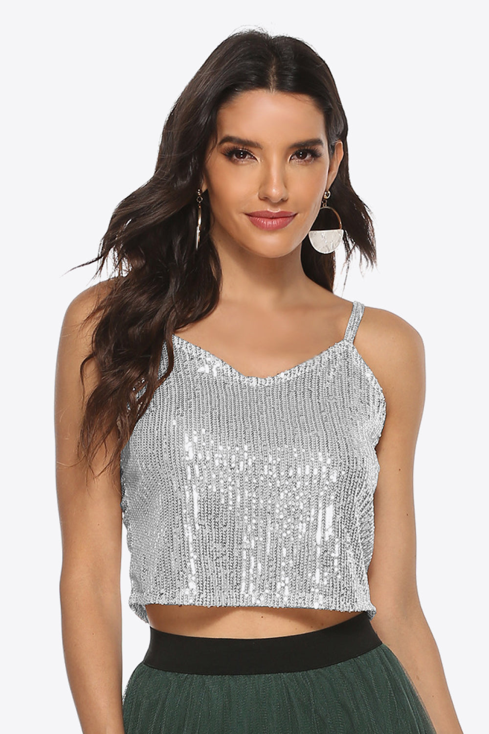 Women's Sequin Cropped Cami