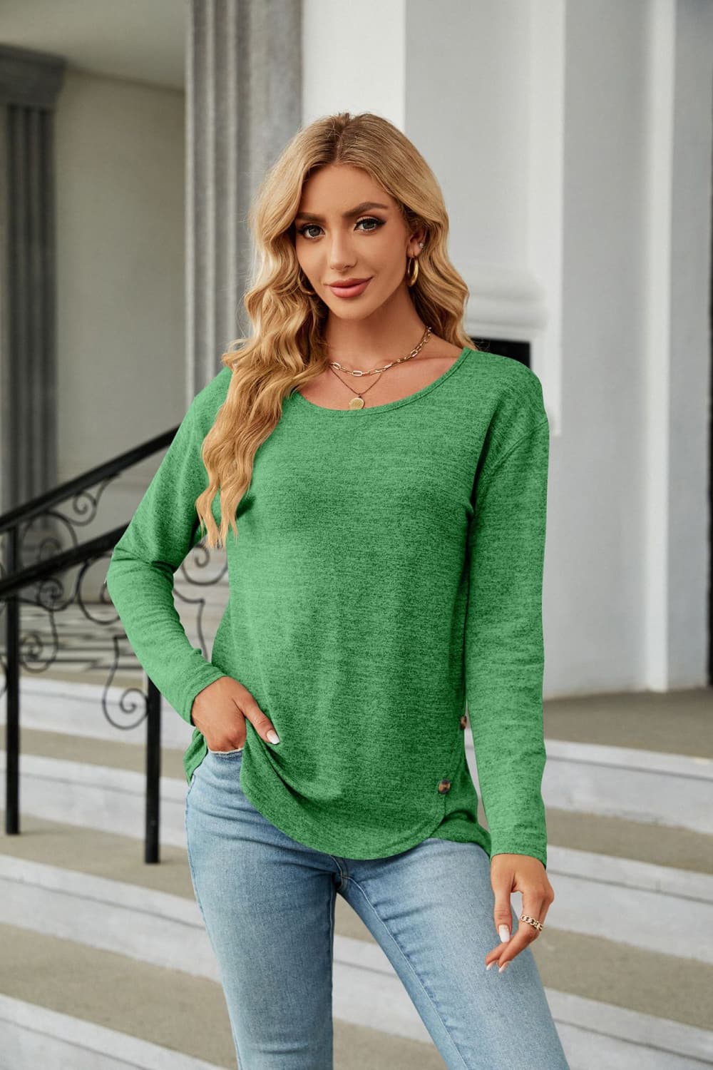 Full Size Round Neck Long Sleeve T-Shirt