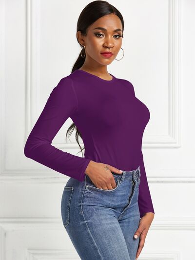 Women's Ava Round Neck Long Sleeve Bodysuit