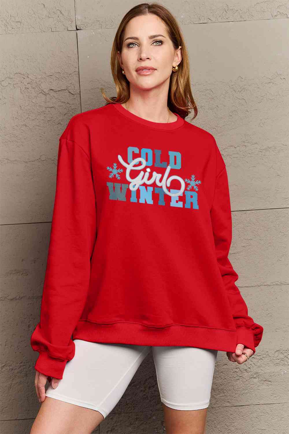 Simply Love SEASONAL Full Size COLD WINTER Graphic Long Sleeve Sweatshirt