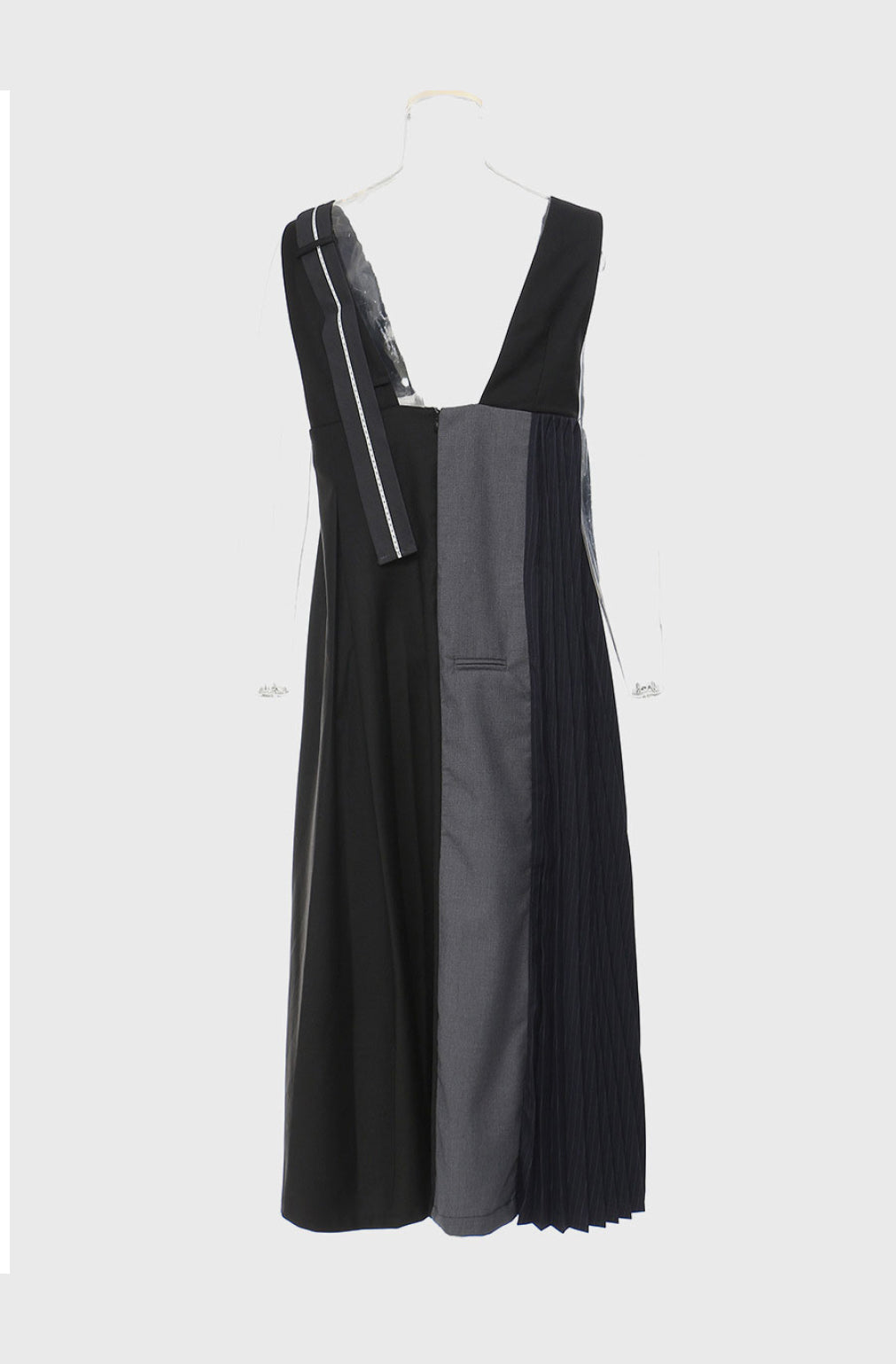 GAWQO Contrast Pleated Zip-Back Pinafore Dress