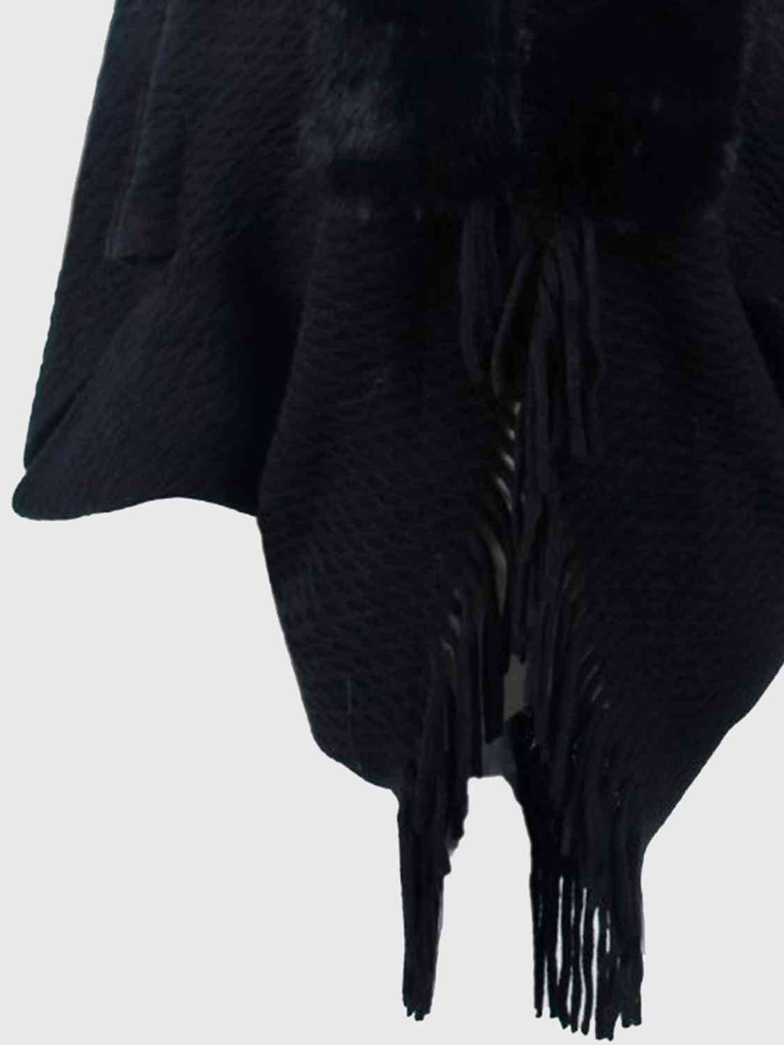 Woman Defined One Size Open Front Fringe Hem Poncho