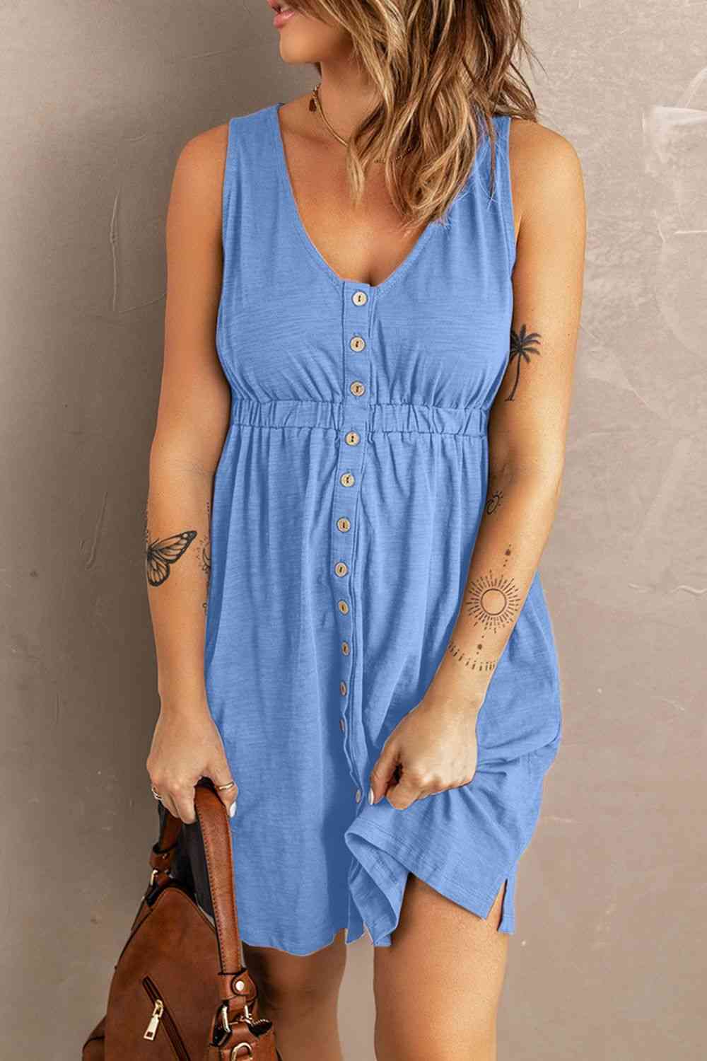 Women's Dana Sleeveless Button Down Mini Magic Dress