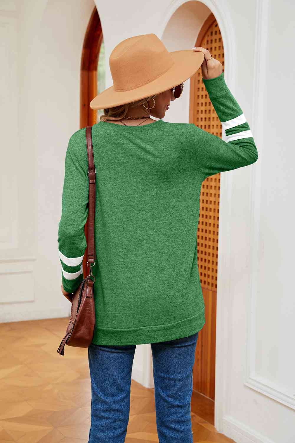 Full Size V-Neck Long Sleeve T-Shirt