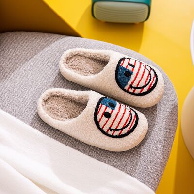 Melody Smiley Face American Flag Slippers