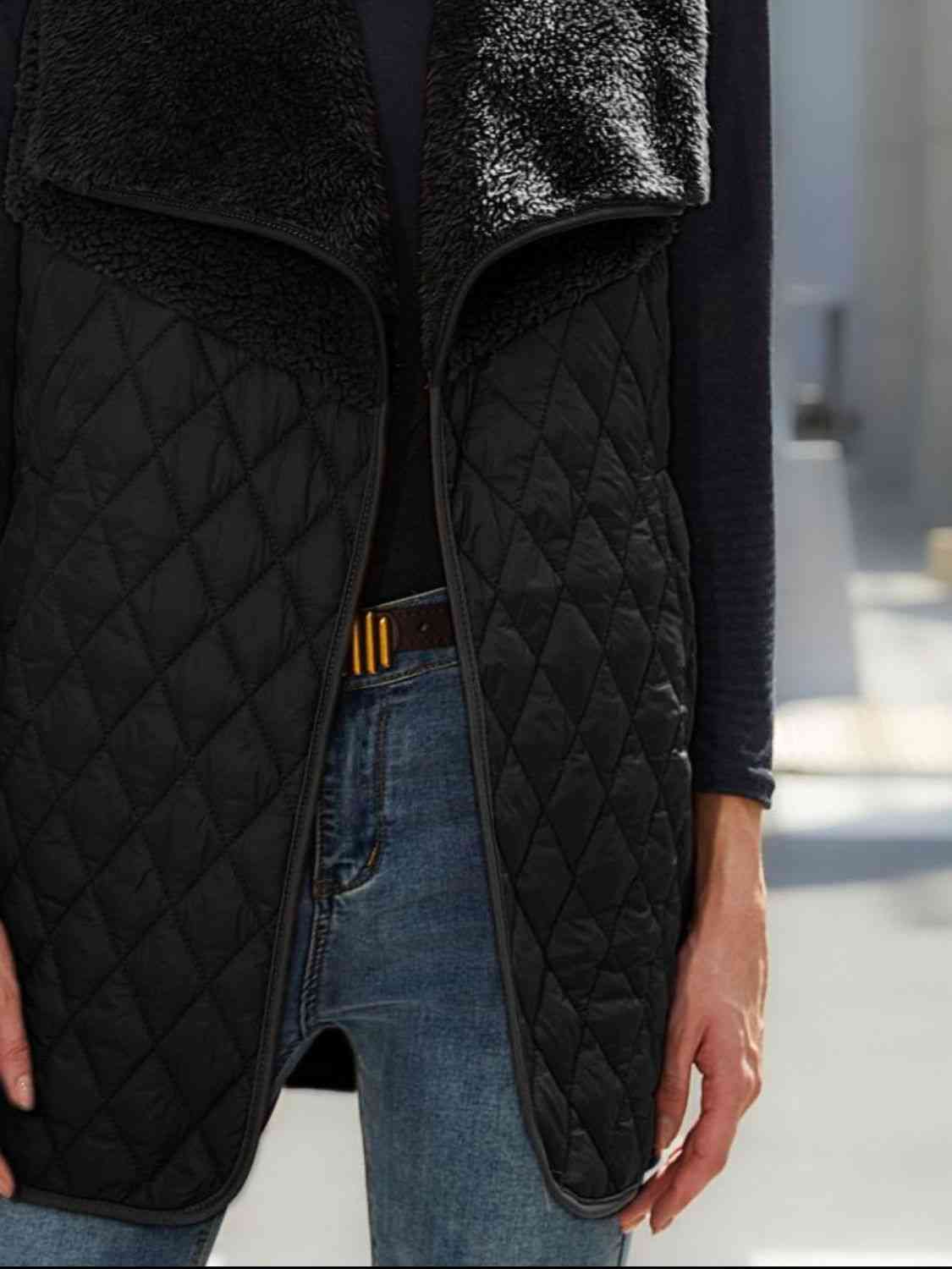 Full Size Open Front Collared Vest