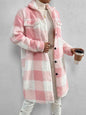 Adrien Planet Plaid Collared Neck Button Down Coat