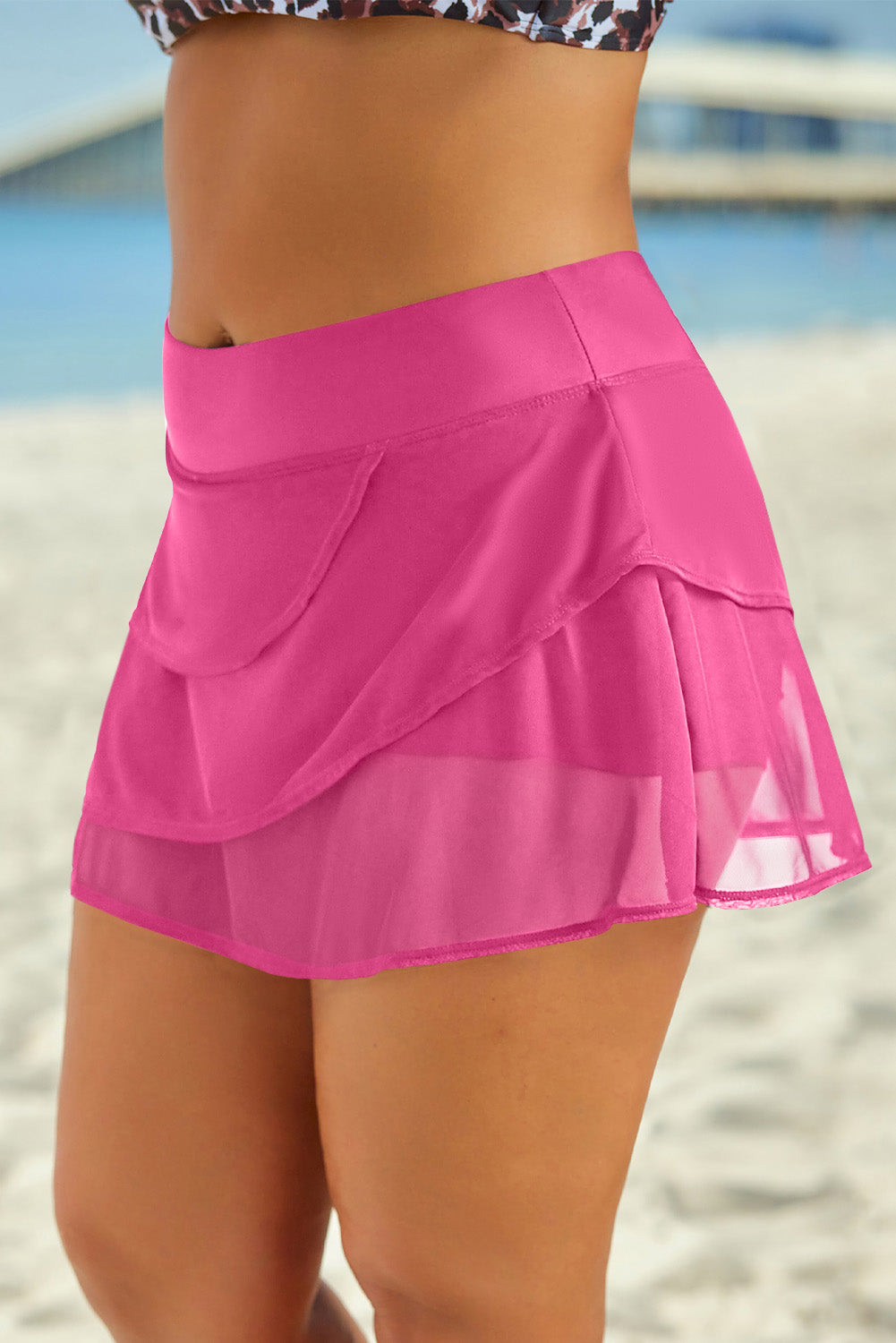 Women's Full Size Layered Swim Skirt
