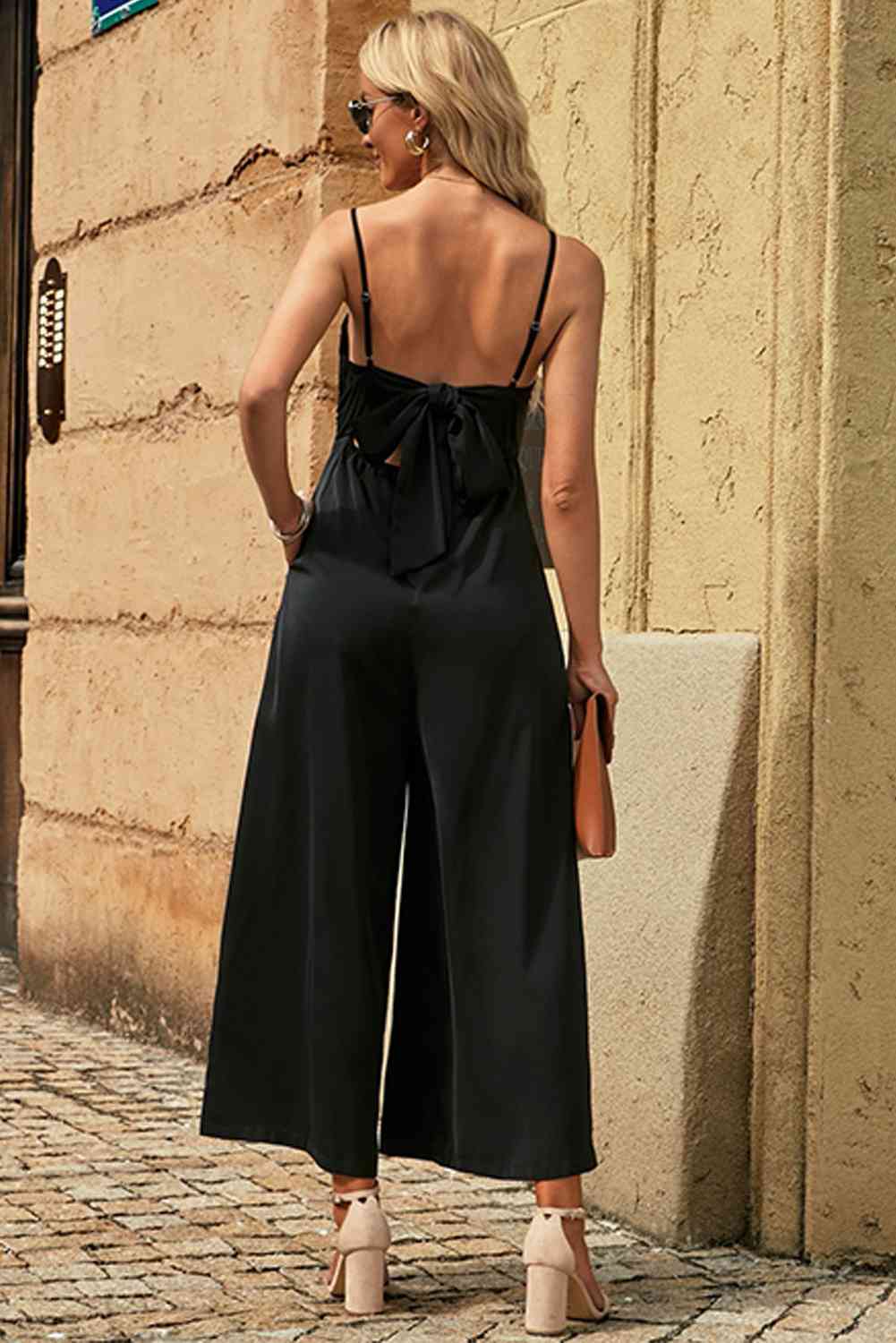 NatureJumpers Spaghetti Strap Tied Seam Detail Jumpsuit