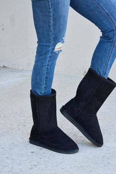 Forever Link Black Thermal Lined Flat Boots