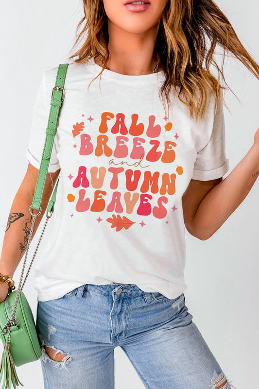 Full Size FALL BREEZE AUTUMN LEAVES Graphic T-Shirt