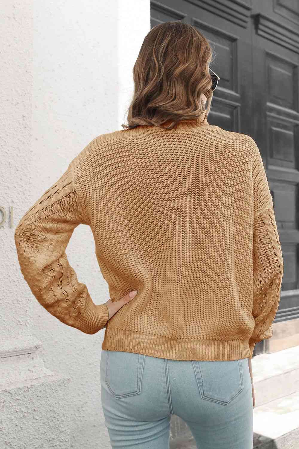 KnittedEmporium Cable-Knit Turtleneck Sweater
