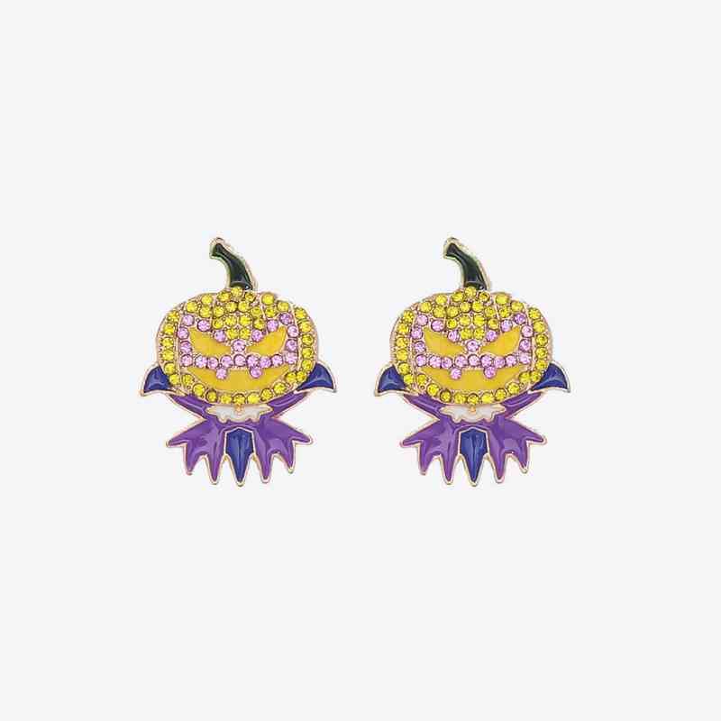 Halloween Demon Pumpkin Rhinestone Alloy Earrings