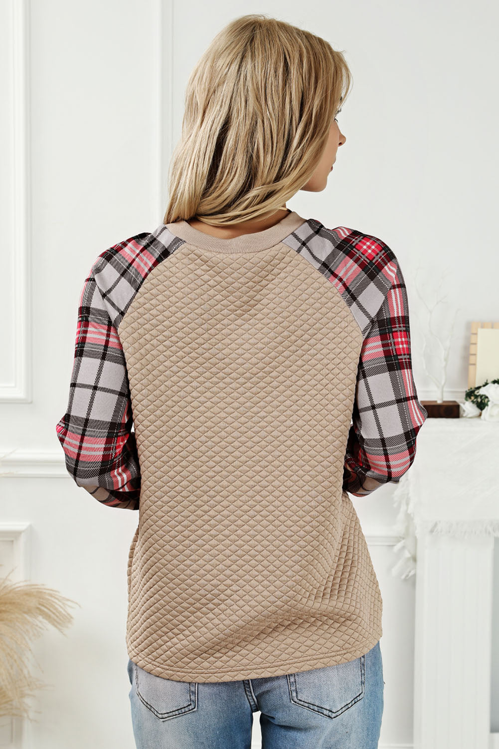 Full Size Round Neck Printed Raglan Sleeve Sweatshirt