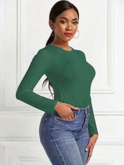 Women's Ava Round Neck Long Sleeve Bodysuit