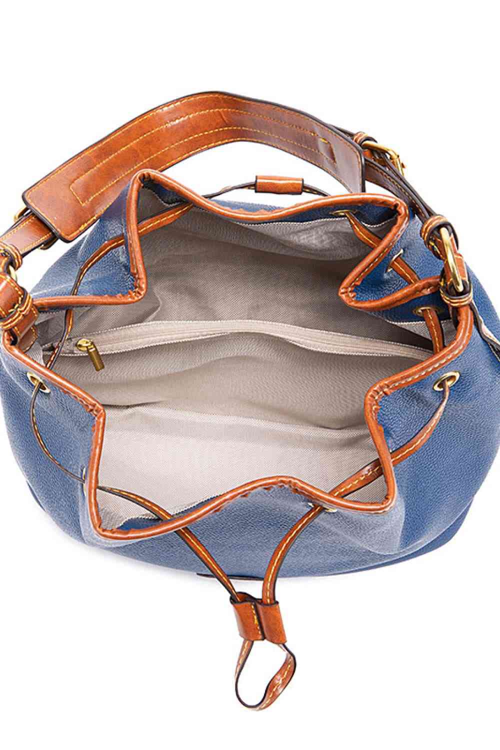 Hannah PU Drawstring Medium Bucket Bag