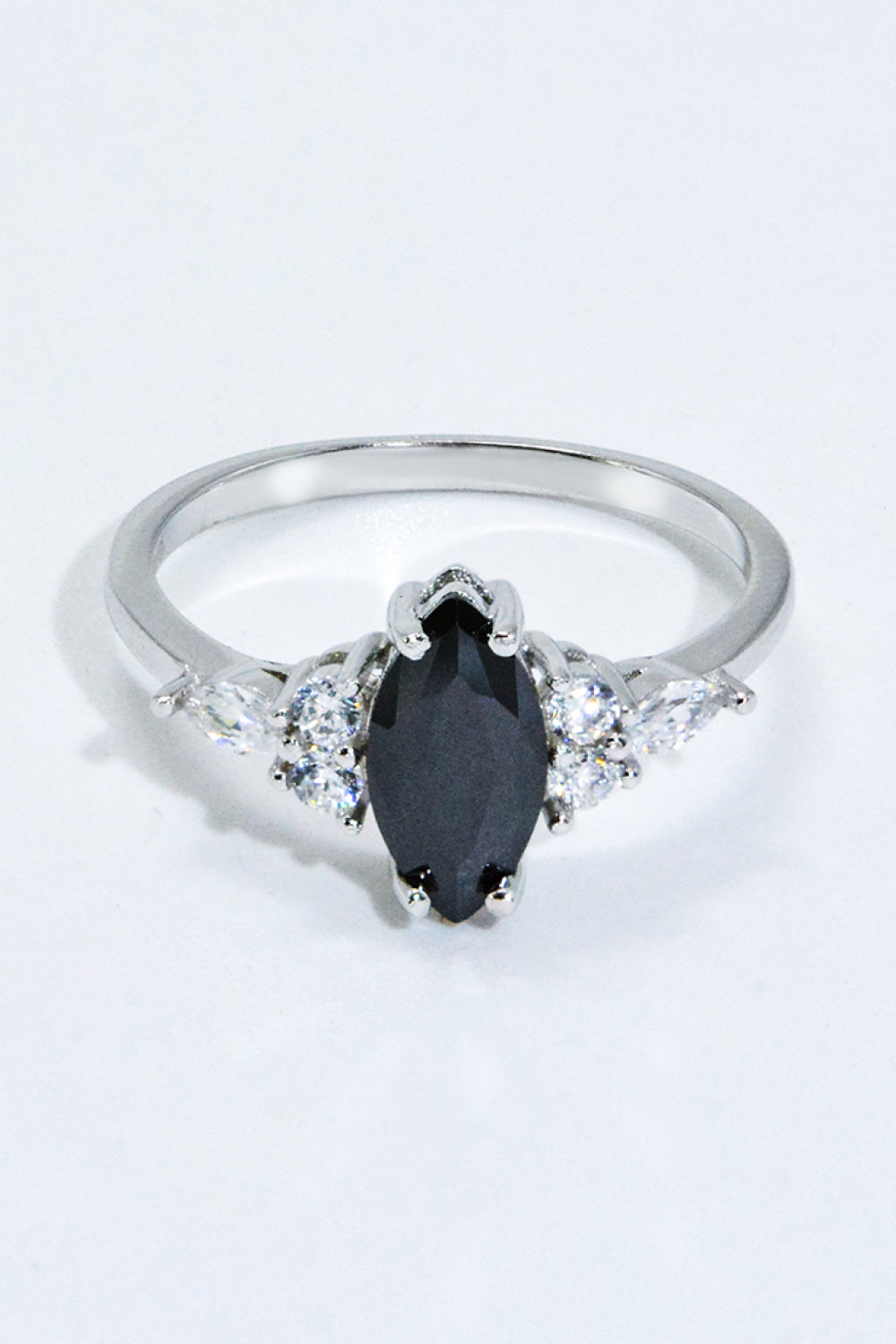 Women's 925 Sterling Silver Black Agate Ring
