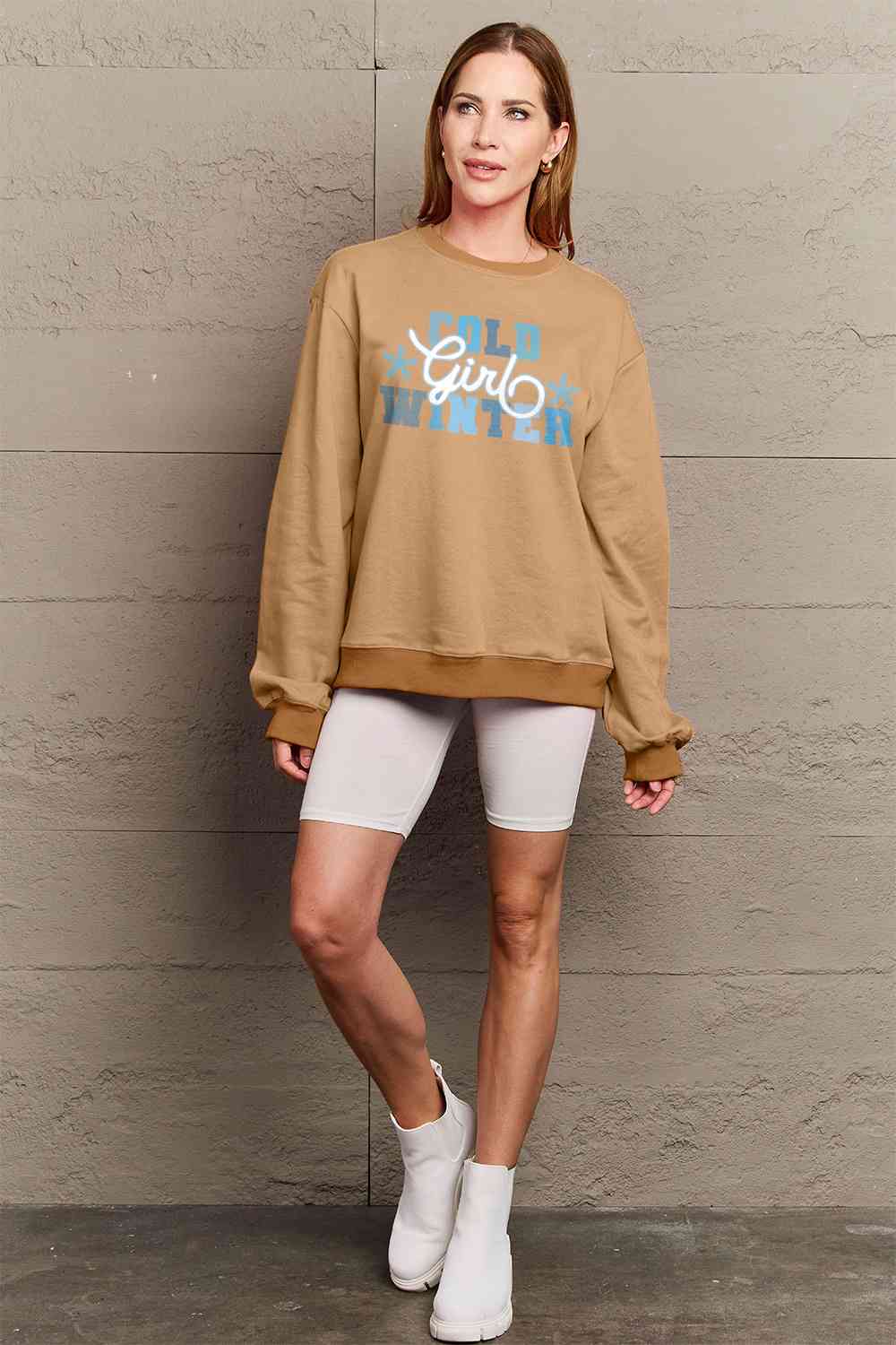 Simply Love SEASONAL Full Size COLD WINTER Graphic Long Sleeve Sweatshirt