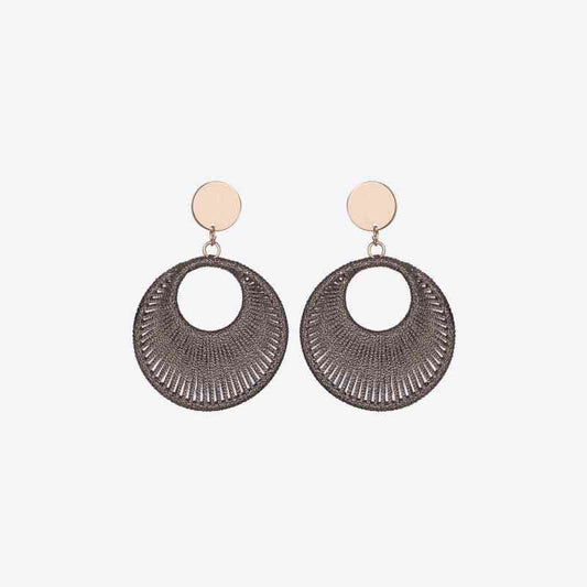 So Beautiful Cotton Cord Round Geometric Drop Earrings