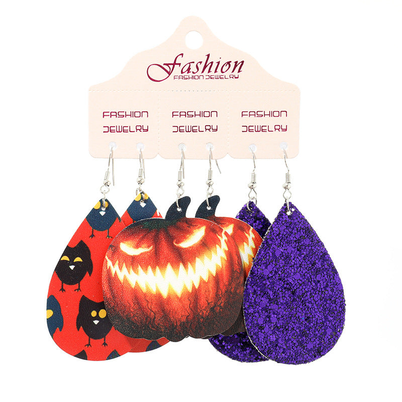 Halloween Teardrop Shape Halloween Theme Dangle Earrings