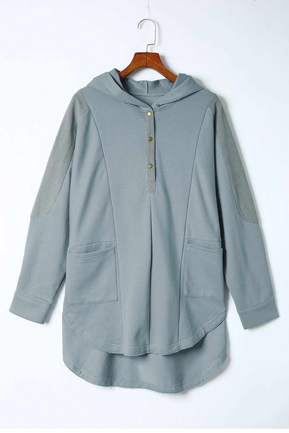 Full Size Long Sleeve Buttoned Hoodie with Pockets