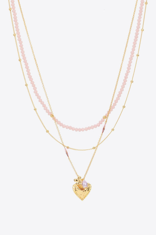 Ariel&Emaline Heart Pendant Layered Necklace