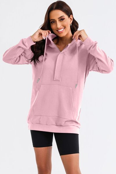 Women's Clarisia Drawstring Half Zip Hooded Dress