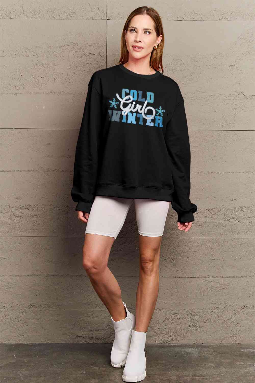 Simply Love SEASONAL Full Size COLD WINTER Graphic Long Sleeve Sweatshirt